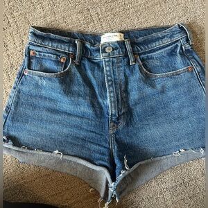 Medium / dark wash A&F denim shorts